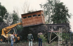 Upper Pond Hide being put in place, 1994