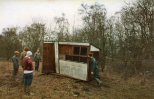Tool shed under discussion, 1980s